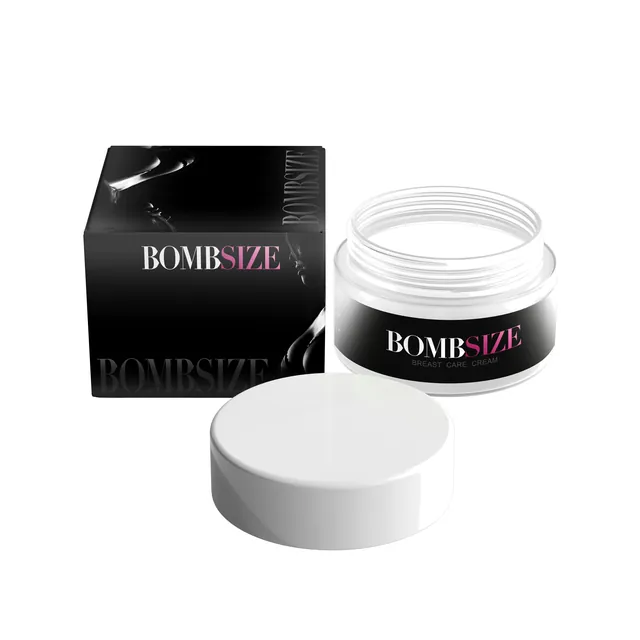 عبوة Bomb Size: مكتوب عليها «BREAST CARE CREAM»