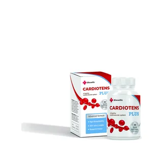 Cardiotens Plus, frasco con caja